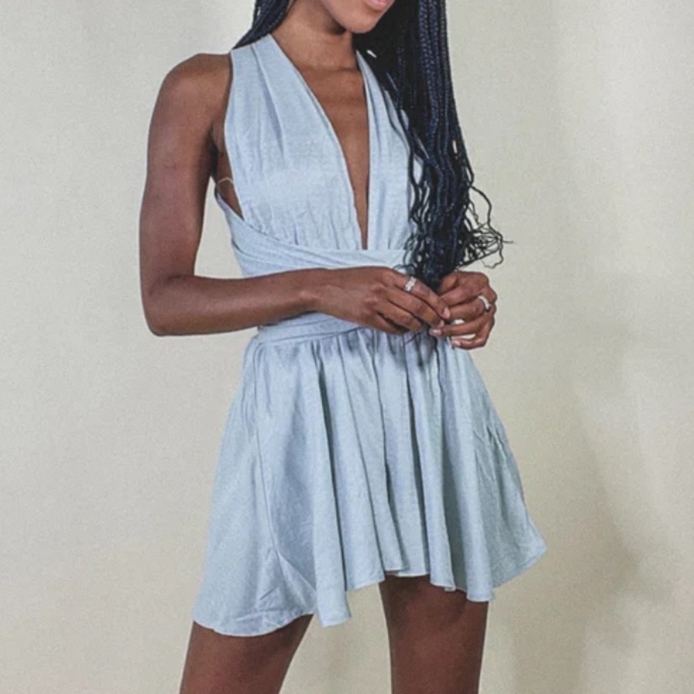 Deep V Open Back Romper size L - Picture 1 of 5